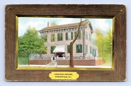 Lincoln House Springfield Illinois  IL Faux Wood Frame DB Postcard M8 - £3.12 GBP