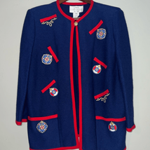 Vintage CASTLEBERRY nautical theme cardigan/jacket size 16 - £36.83 GBP