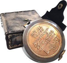 Antique Marine Vintage Copper Leather Case Magnetic Compass Copper Directional C - £20.02 GBP