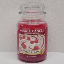 Yankee Candle Raspberry Cream Large Jar 22oz Food &amp; Spice Collection HTF - £49.45 GBP