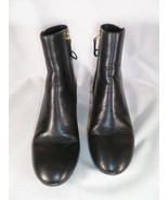 Tory Burch Size 6 Laila 50mm Ankle Bootie Boots Bow Logo Black Calf Leather - $1,298.35 MXN