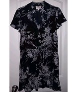 Cinq a Sept Silk Tie Front Dress Size 4 Navy, White Floral Knee Length  - £29.18 GBP