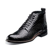 Men Stacy Adams Madison Boot High Top Anaconda Print Leather 00057-001  Black image 2