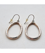 925 STERLING SILVER HAMMERED FINISH HOOP DANGLE EARRINGS - €32,30 EUR