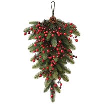 QSDGFH Wintry Pine Tear Drop Swag, 27.6in Christmas Swag with Pine Cones... - €34,34 EUR