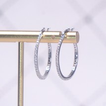 s925 Trendy D color 1.20.672ct total VVS1 Moissanite Hoop Earring for Women Fine - £74.17 GBP