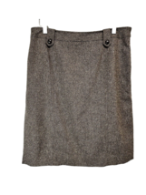 Ann Taylor Brown Tweed Straight Pencil Skirt Wool Silk Blend Lined 10 - £15.54 GBP