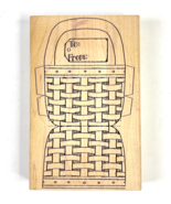 To/From Foldover Basket Card Limited Edition Large Vintage Rubber Stamp ... - £18.87 GBP