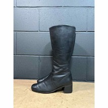 Naturalizer black leather knee-high block heel tall riding boots Sz 8.5 M - £51.37 GBP