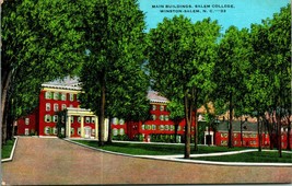 Main Buildings Salem College Winston-Salem North Carolina NC Linen Postcard A4 - £5.38 GBP