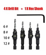 4Pc HSS SCREW COUNTERSINK BIT SET Pilot Hole Drill Metal/Plastic/Wood He... - $6.85 CAD