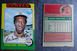 1975 Topps Mini #262 Rowland Office Braves Miscut Error Oddball Baseball Card - £3.93 GBP