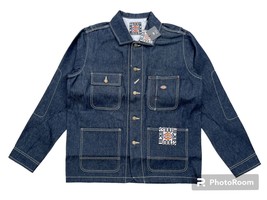 Dickies Mens S Indigo Blue 100 Year  Denim Jean Chore Coat Workwear Jacket - £82.64 GBP