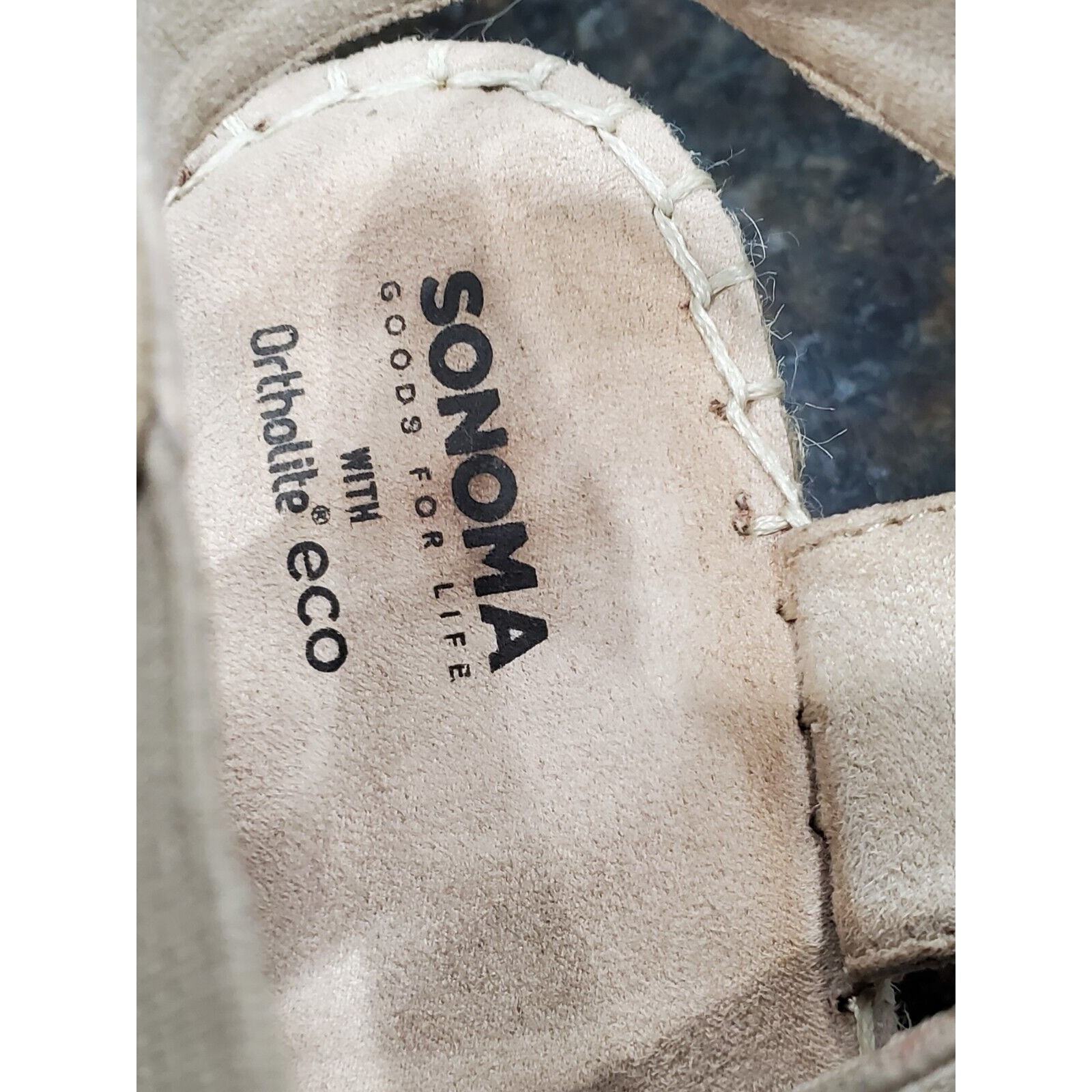 Sonoma Beige Women Suede Leather Flip -Flops Open Toe Casual Sandals Size 9.5 Item image 5