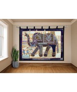 Vintage Large Curtain Elephant Wall Hanging Tribal Embroidery Patchwork ... - $337.98 CAD