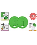 Stylish Wide Mouth Mason Jar Drink Lids, Grass Green - Dishwasher Safe, ... - $29.69