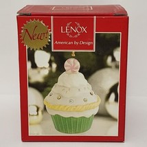 Lenox Green Cupcake Holiday Ornament 3-1/4&quot; Christmas Decoration w/ Box - £27.25 GBP