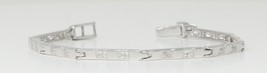 14k White Round contemporary diamond link bracelet (0.6 Ct H SI2 Clarity) - £1,153.58 GBP