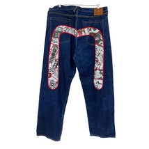 Vintage Evisu Japon Jeans 42 mens patchwork comic baggy denim Y2K Indigo... - £124.27 GBP