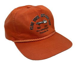 Vintage Kline Bros Auto Body Shop Hat Cap Snap Back Orange Rope Pottsvil... - £12.60 GBP