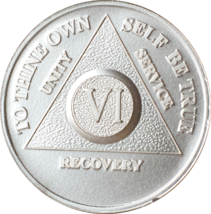 6 Year .999 Fine Silver AA Alcoholics Anonymous Medallion Chip Coin VI Six - £36.94 GBP