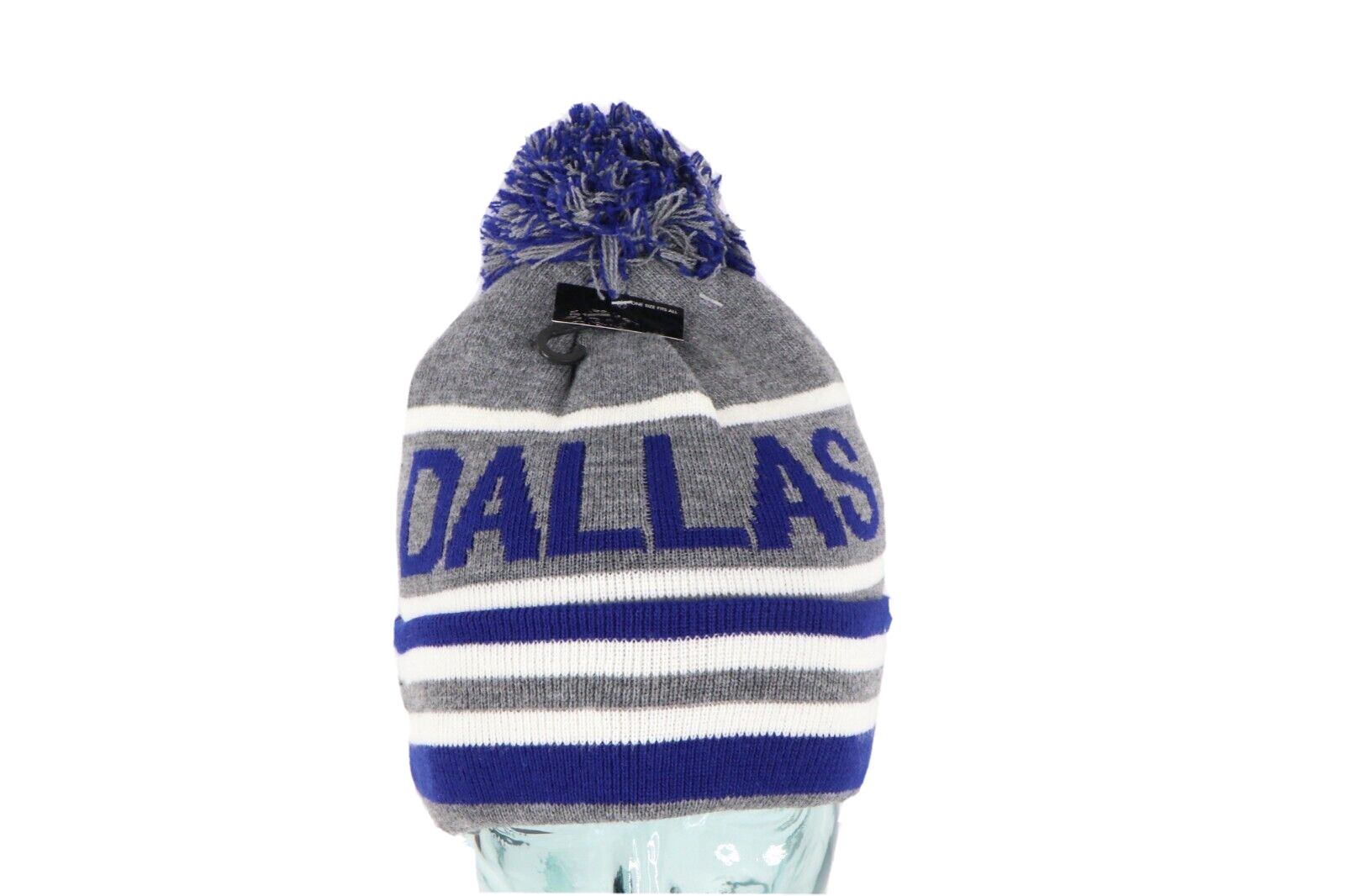 Primary image for NOS Vintage Dallas Cowboys Football Spell Out Striped Pom Knit Winter Beanie Hat