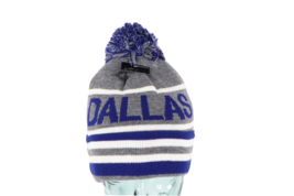 NOS Vintage Dallas Cowboys Football Spell Out Striped Pom Knit Winter Beanie Hat - £34.92 GBP