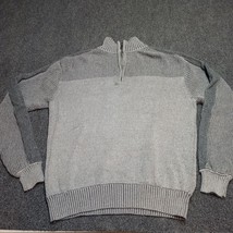 Buckle BKE Sweater Men Medium Gray 1/4 Zip Long Sleeve Crew Neck Outdoor Knit - £21.61 GBP