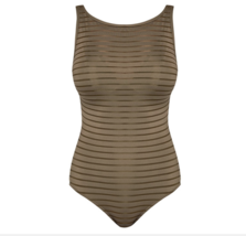 NWT JETS Jessika Allen 8 US 12 AU hi-neck one-piece swimsuit sheer mesh stone - $96.99