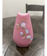 Fenton Rose Quartz Glass Vase Morning Glories Decoration 1980&#39;s - 4.5&quot; S... - $2,191.16 MXN