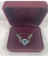 Bronze necklace with Hands Holding blue gem 17” - $470.20 MXN