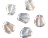 10 pcs Hyacinth Bean Glass Beads Crystal Clear Light AB Mirror Finish 15... - $4.99
