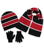 Polar Wear Boys Knit Hat Scarf And Gloves Set Black/Red One Size Beanie ... - $16.63 CAD