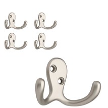 Franklin Brass Double Prong Towel Hook, Robe Hook Matte Nickel Towel Holder for  - £18.82 GBP