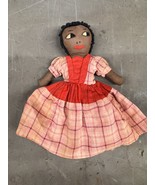 Vintage Rare African American Folk Art Child Cloth Rag Doll Handmade Pri... - €192,45 EUR