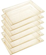 I00000 6 Pack Gold Glitter Plastic Serving Trays For Parties And Wedding... - £26.13 GBP