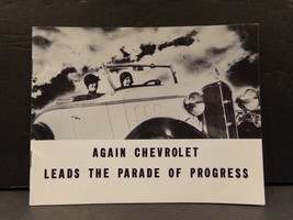 Again Chevrolet Leads the Parade of Progress Sales Brochure 1933 - £53.10 GBP