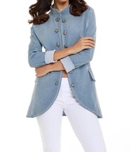 French Kyss amina long button jacket in Denim - $52.00