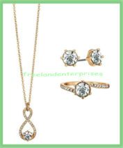Necklace Earring Ring LOVE Infinitely 3 piece Gift Set ~Ring Size 8~Pierced Earg - £19.32 GBP