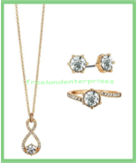 Necklace Earring Ring LOVE Infinitely 3 piece Gift Set ~Ring Size 8~Pier... - $41.09 CAD