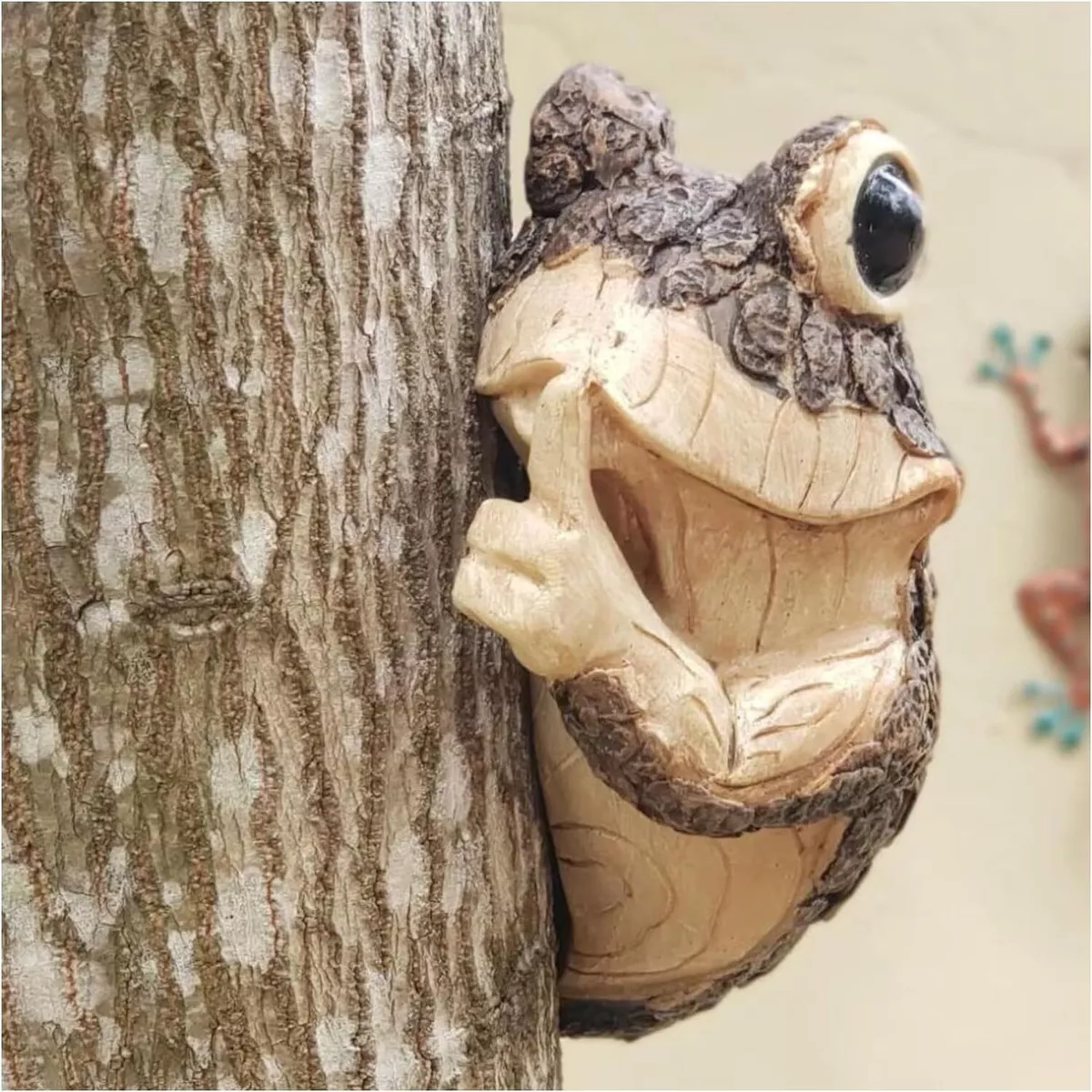 Frog Tree Hugger Quiet Frog Tree Peeker Garden Tree Sculptures Outdoor T... - €19,96 EUR