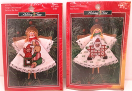 Holiday Time Angel Ornaments- Jack in the Box &amp; Star Santa- Cross Stitch... - $10.45