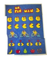 Vintage Pac-Man 1981 Sticker Sheet 1 Taped SHEET Bally Midway Ghost Fruit Rare - £54.11 GBP