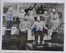 Star Trek Tos Cast Signed Photo X8 - William Shatner, Leonard Nimoy, D. Kelley - $3,100.00