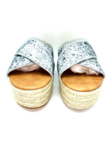 AMS American Mettle Hannah Glitter Slide Sandals- Silver, US 8.5 - $20.79