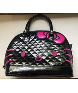 HELLO KITTY Loungefly Sanrio Large Black Quilted Pink Embroidery Tote Pu... - $940.64 MXN