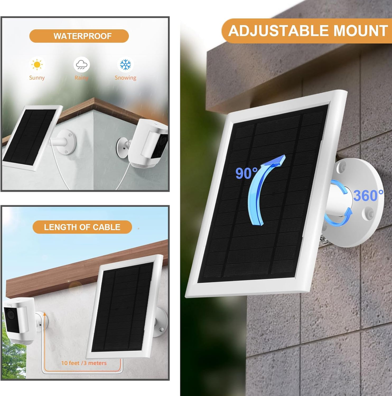 5W Solar Panel for Ring Camera Spotlight Cam Plus/Pro (Battery) Stick up Cam/Pro Item image 3