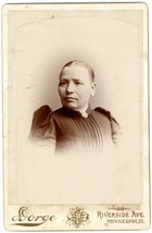 Circa 1880&#39;S Cabinet Card Lovely Woman Wearing Dress &amp; Brooch Minneapolis, Mn - £7.46 GBP
