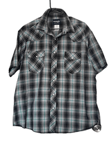 Wrangler Mens Multi Color Plaid Western Snap Button Up Short Sleeve Shirt Sz XL - £16.57 GBP