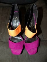 Jessica Simpson Multi-Color High Heel Platform Zipper Back Shoes Size 7.5 B - £27.68 GBP